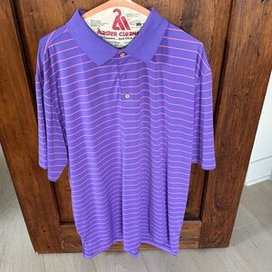 PETER MILLAR Purple Striped Men's golf Shirt